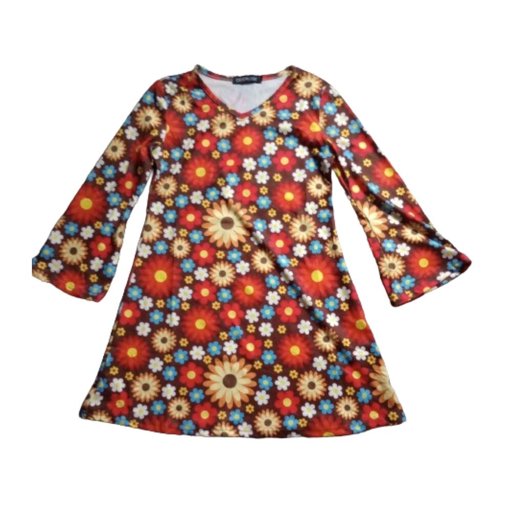 Deerose Girls Size Large 60's Style Flower Dress - NWOT